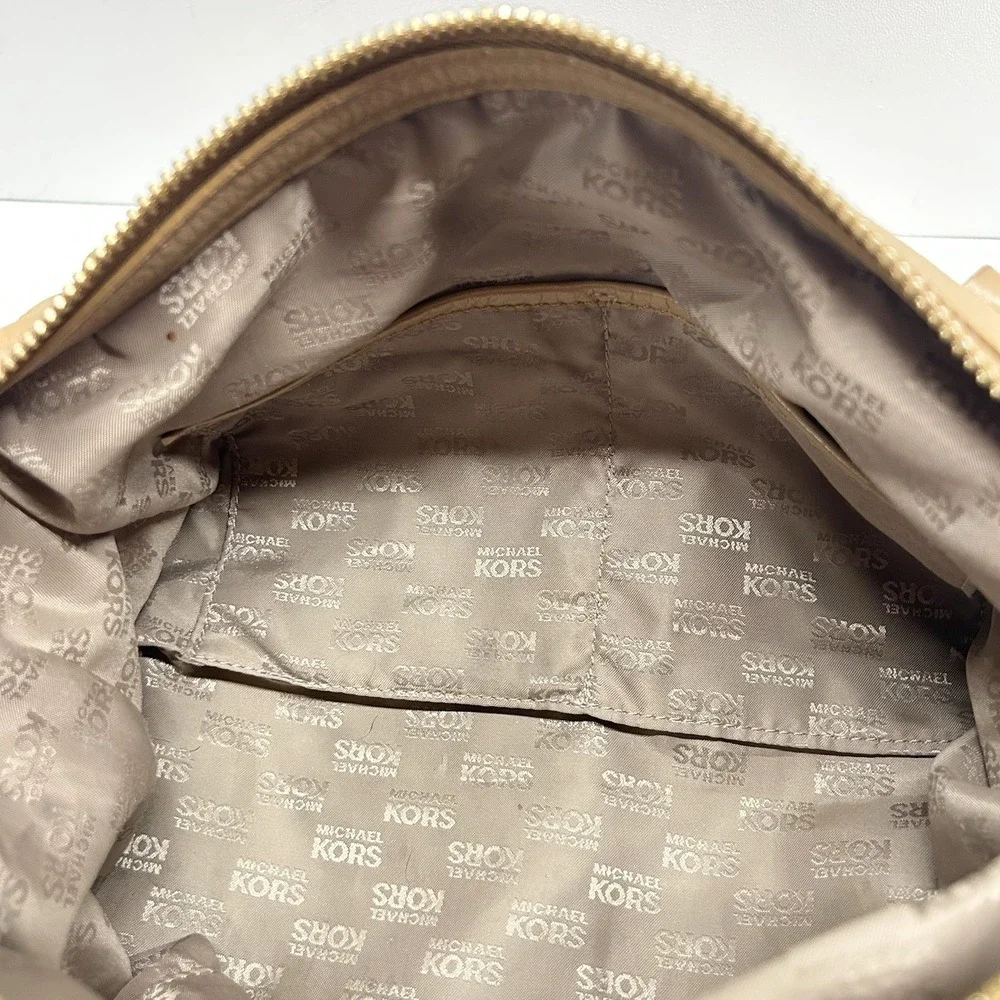 Michael Kors Austin Pebbled Leather Satchel Bag Hobo Shoulder Bag‎ Gold Hardware
